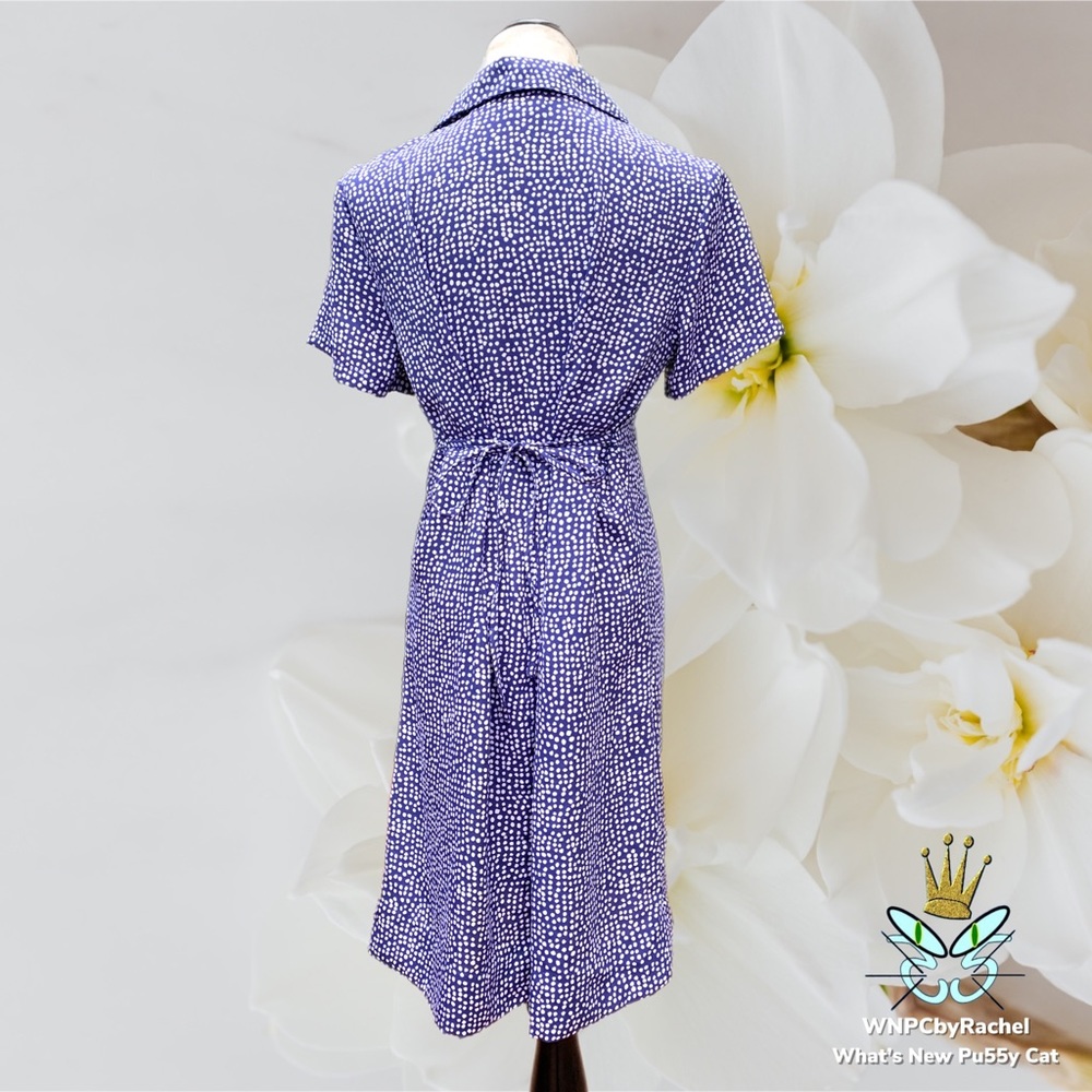 Norm Thompson Tie Back Polka Dot Dress, Medium Petite - Picture 4 of 10